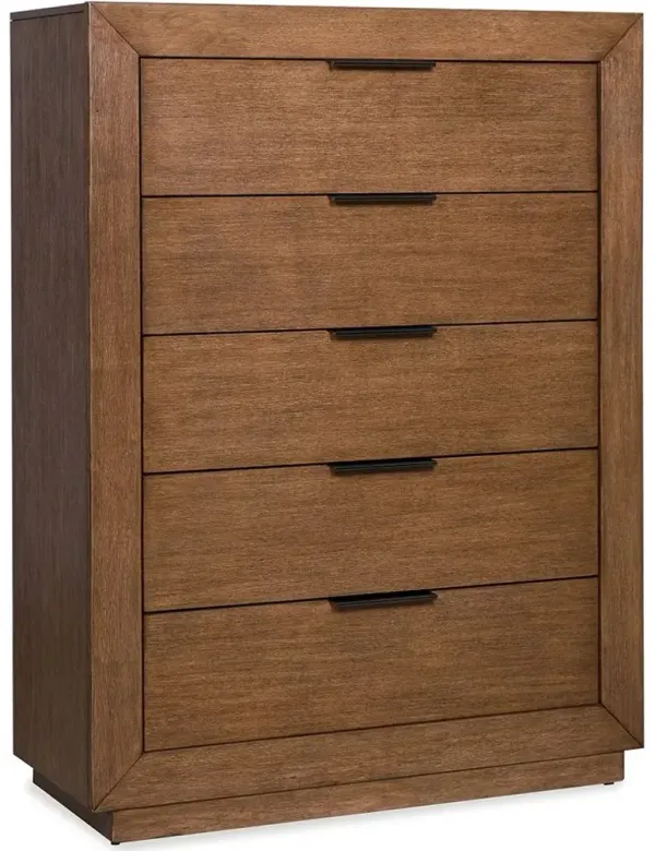 Hennington - Five Drawer Chest - Medium Brown