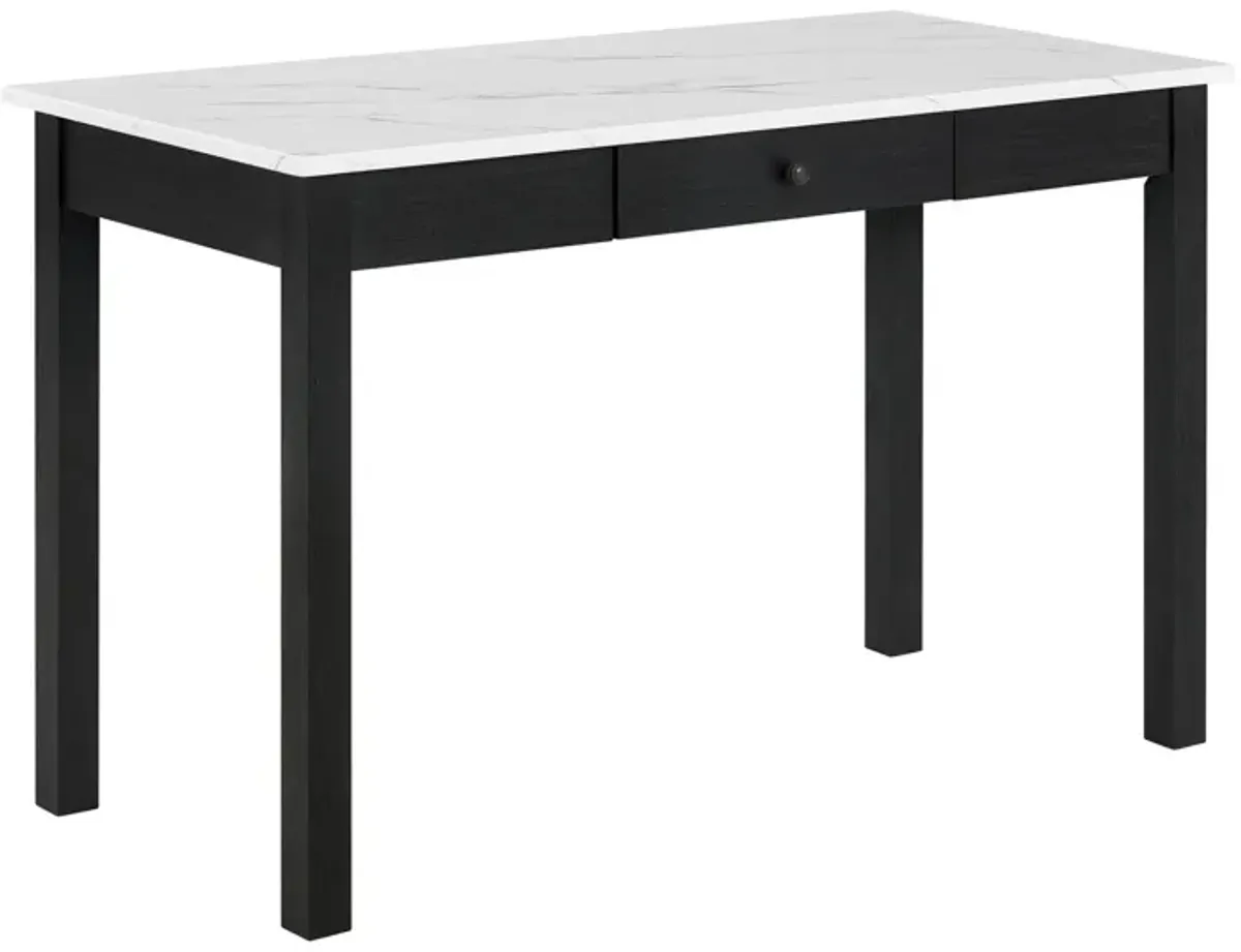 Rylee - Faux Marble Desk - Black / White
