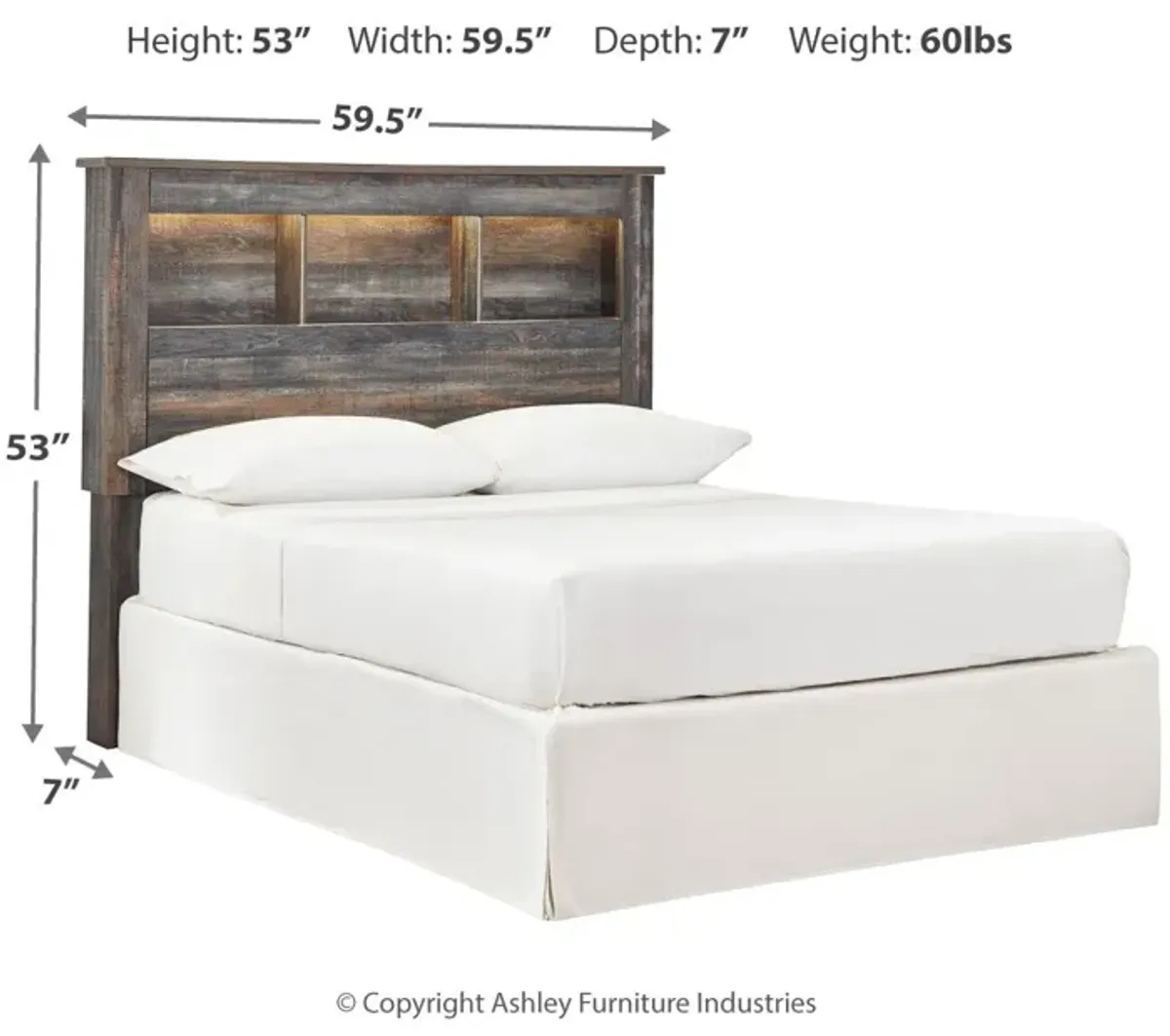 Drystan - Full Bookcase Headboard - Brown / Beige