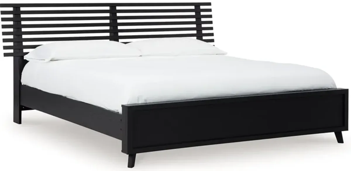 Danziar - King Slat Panel Bed - Black