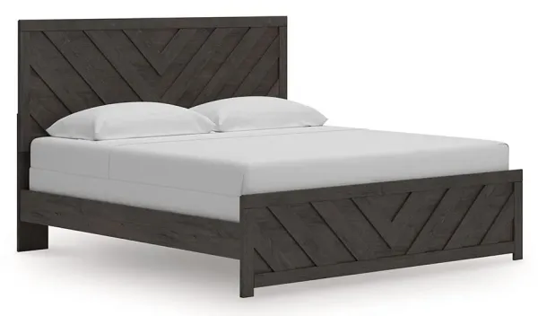 Prendonea - King Panel Bed - Charcoal