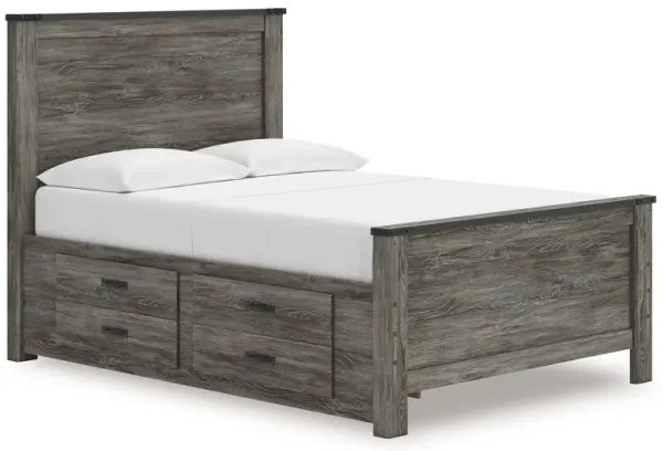 Frandern - Full Panel Bed With Storage - Black / Gray