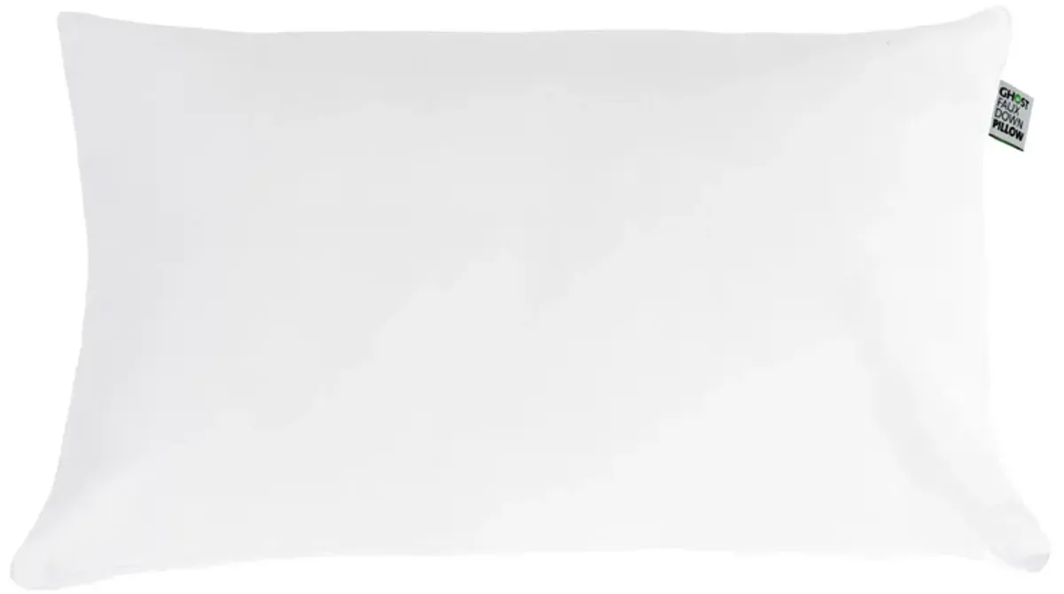 Ghostpillow - Faux Down Luxury Pillow With Microfiber Gel Clusters, Cotton Cover - White