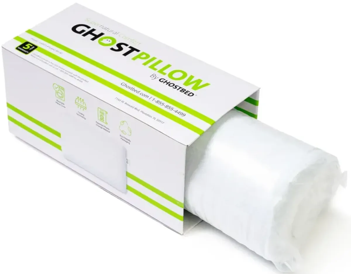 Ghostpillow - Gel Memory Foam Pillow With Cooling Technology, Made Of High Performance Foam - White