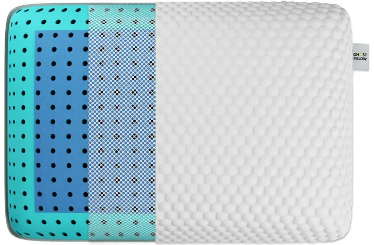 Ghostpillow - Gel Memory Foam Pillow With Cooling Technology, Made Of High Performance Foam - White