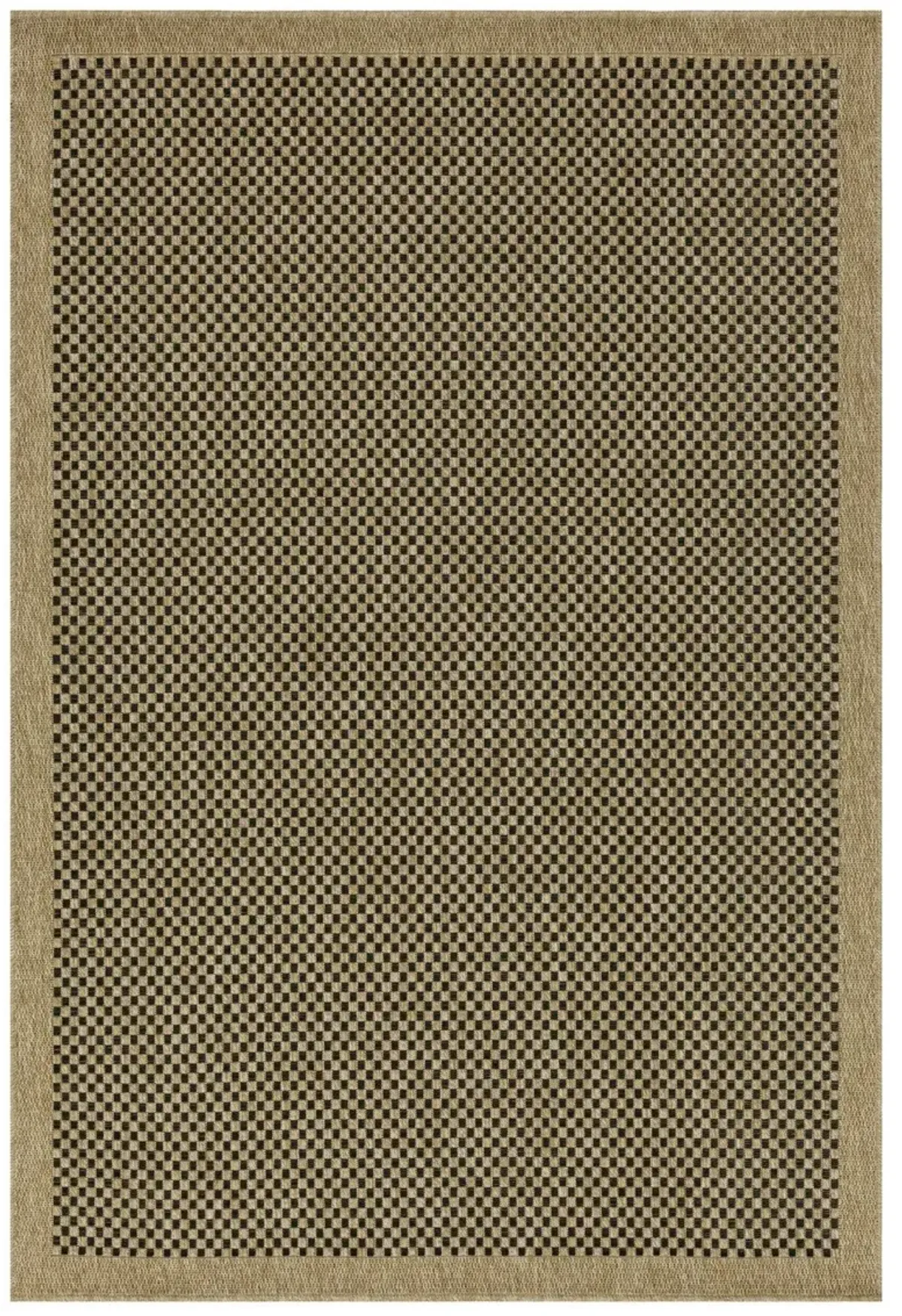 Earth - 5'3" X 7'3" Indoor, Outdoor Area Rug, Polypropylene - Jute / Black