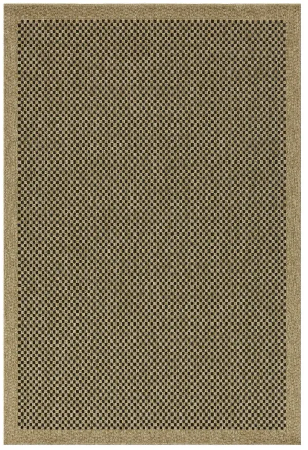Earth - 5'3" X 7'3" Indoor, Outdoor Area Rug, Polypropylene - Jute / Black
