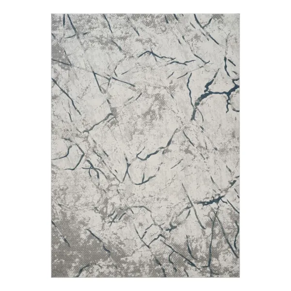 Geometrix - 7'10" X 10'6" Area Rug, Geometric 3D Effect - Ivory / Gray