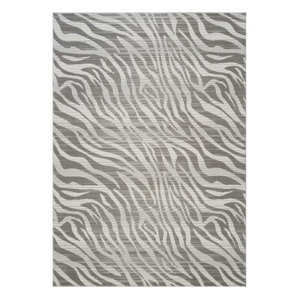 Geometrix - 5'3" X 7'3" Area Rug Geometric & 3D Effect - Ivory / Gray