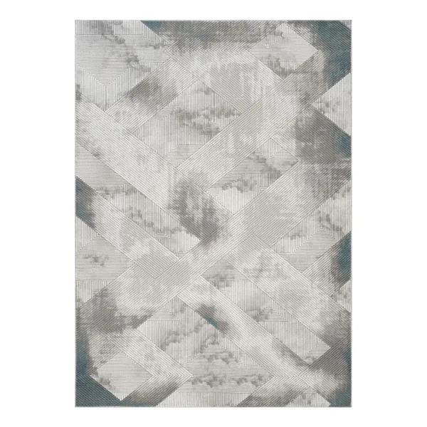 Geometrix - 5'3" X 7'3" Area Rug With Geometric 3D Effect - Ivory / Gray