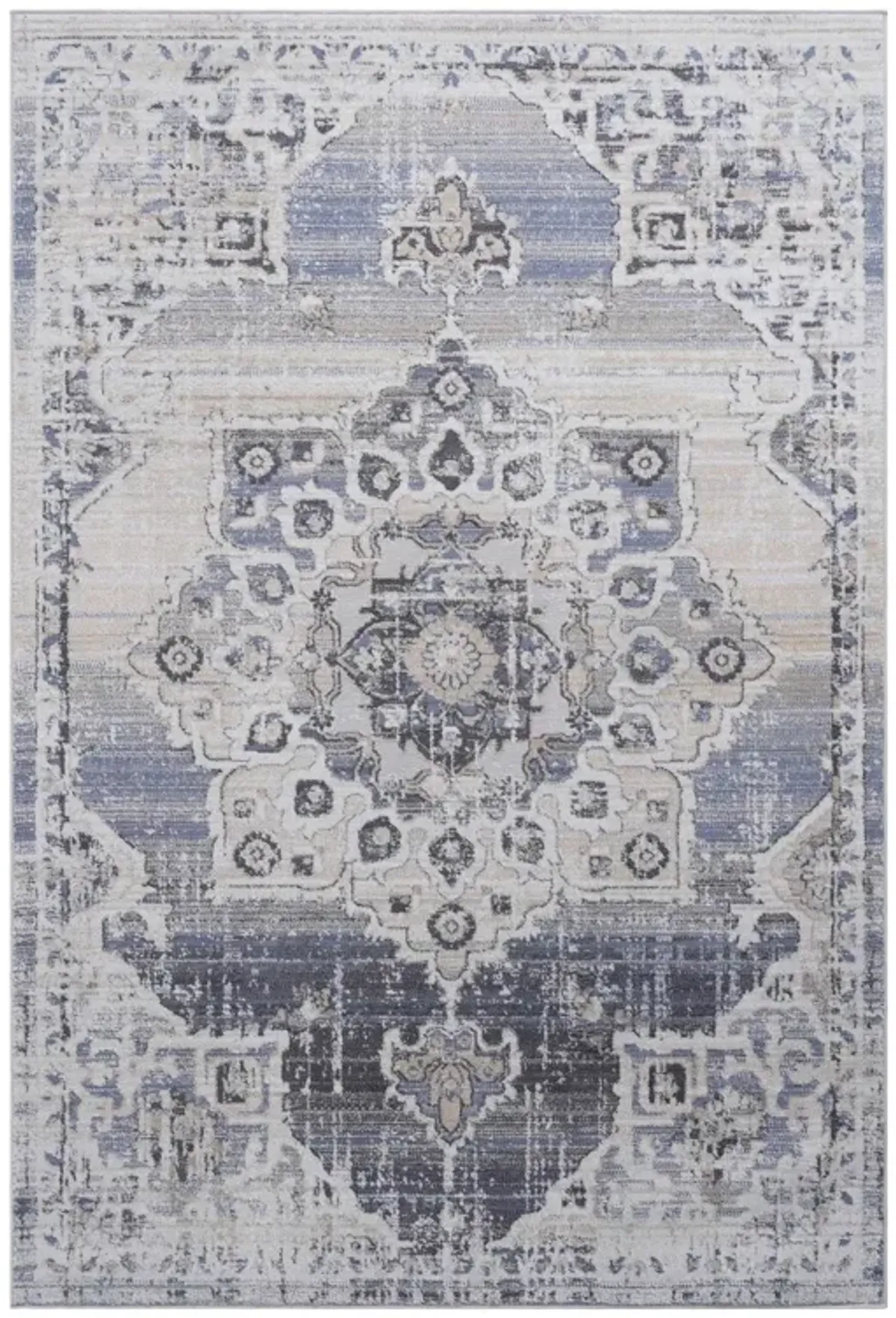 Payas - 8' X 10' Medallion Area Rug - Cream / Blue