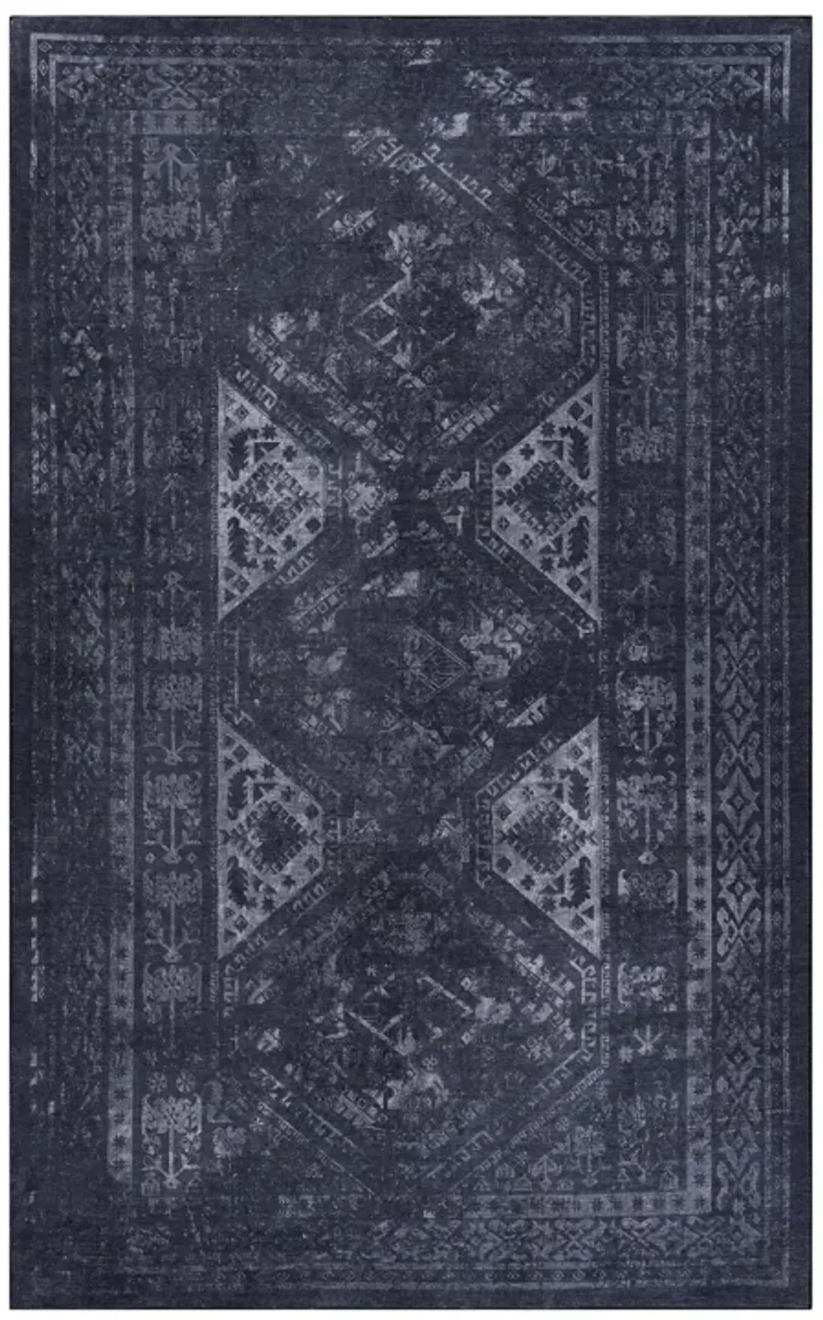 Maval - 8' X 10' Area Rug Washable - Black / Gray