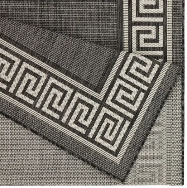 Sunshine - 5'3" X 7'3" Polypropylene Indoor, Outdoor Area Rug - Anthracite