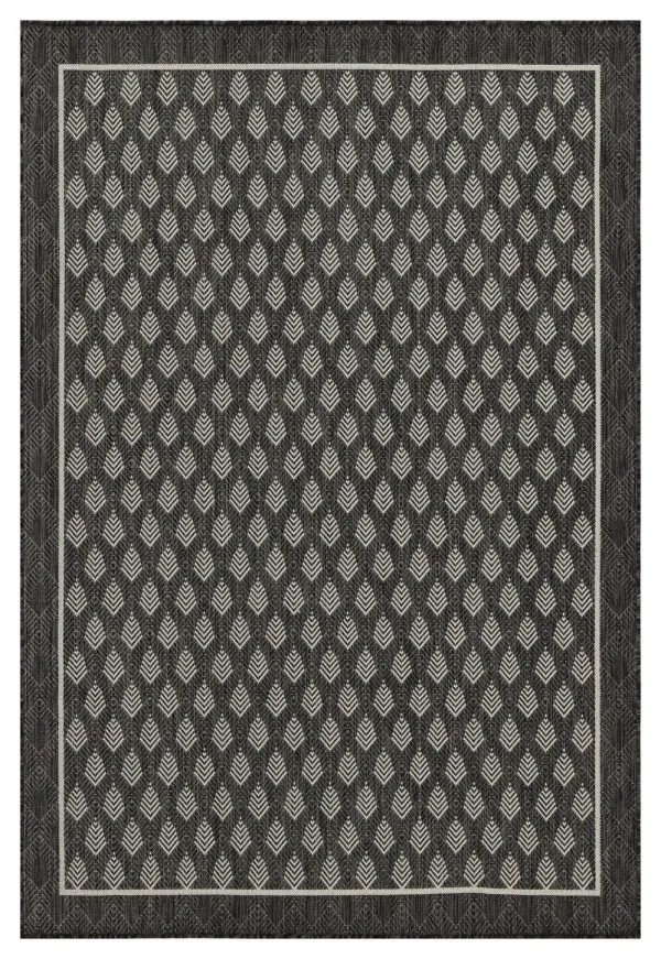 Sunshine - 5'3" X 7'3" Indoor, Outdoor Polypropylene Area Rug - Anthracite