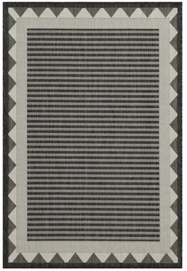 Sunshine - 5'3" X 7'3" Polypropylene Indoor & Outdoor Area Rug - Anthracite