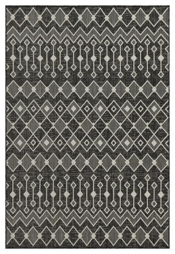 Sunshine - 5'3" X 7'3" Indoor, Outdoor Area Rug - Anthracite