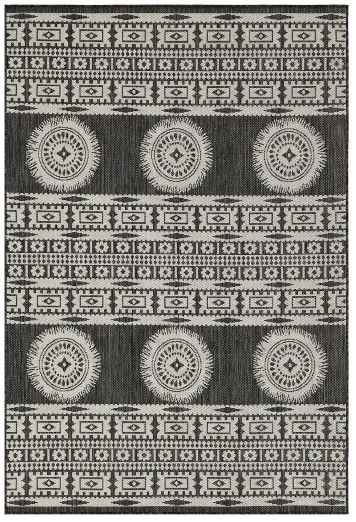 Sunshine - 5'3" X 7'3" Indoor, Outdoor Area Rug Polypropylene - Anthracite