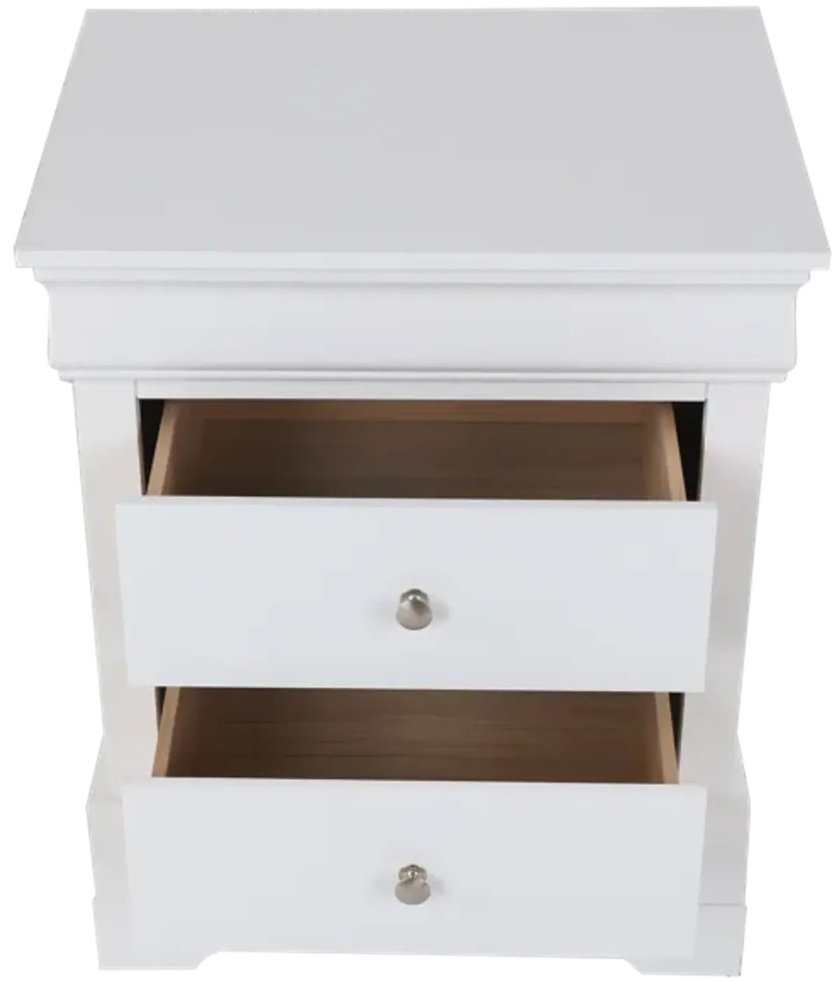 Modern White 2-Drawer Nightstand