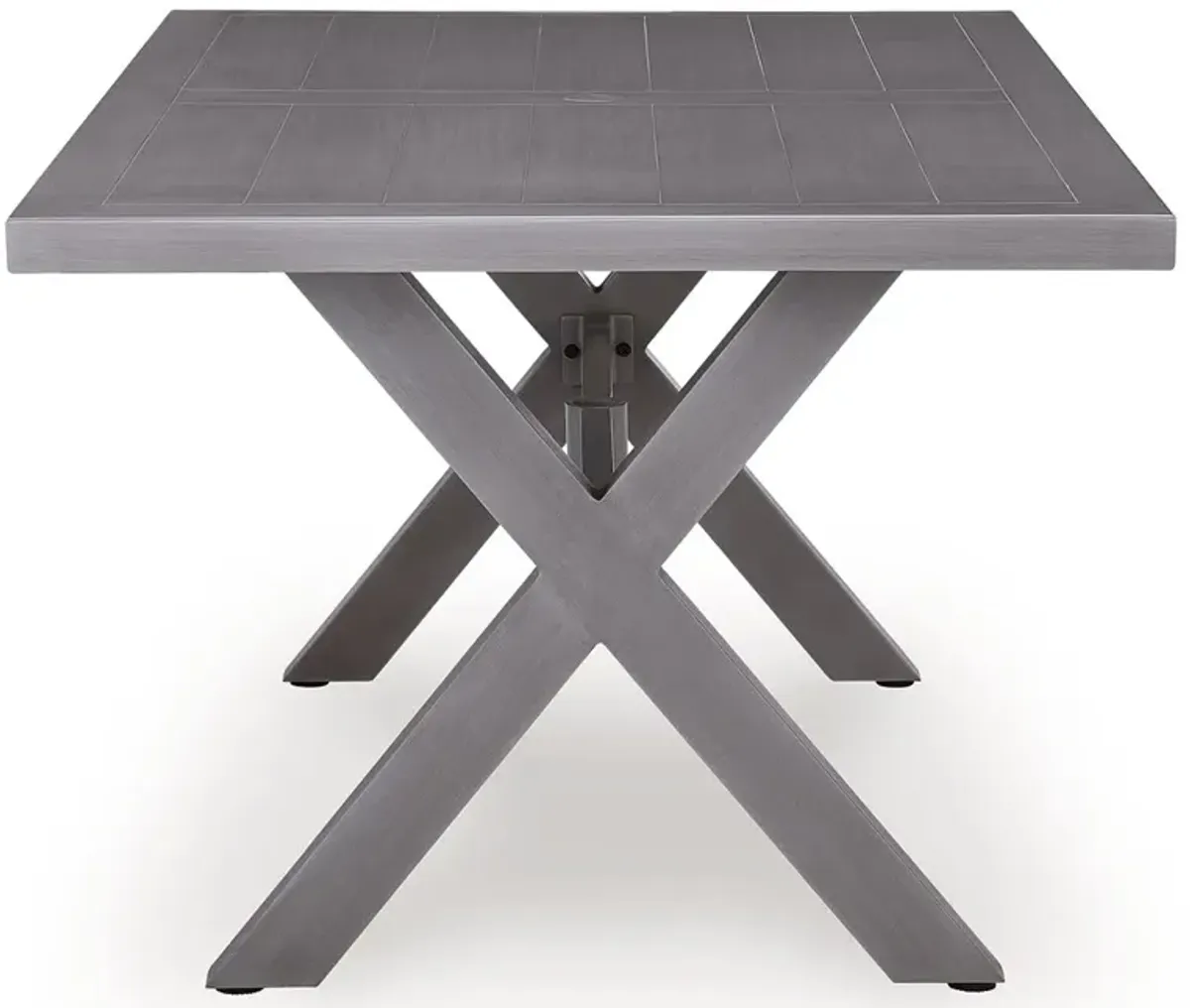 Half Moon Beach - Rectangular Dining Table With Umbrella Option - Gray