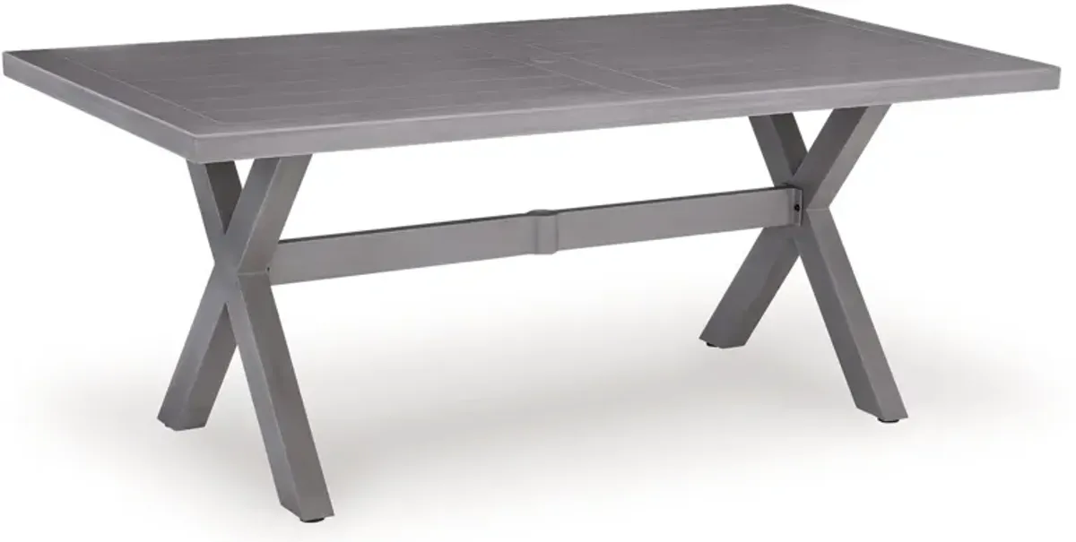 Half Moon Beach - Rectangular Dining Table With Umbrella Option - Gray