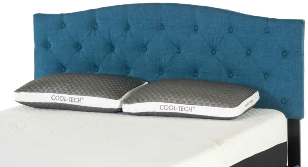 Blue Tufted Upholstered Storage Platform Bed with Drawers