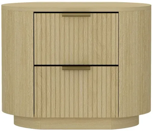 Olivia - Nightstand & 2 Drawers - Oak