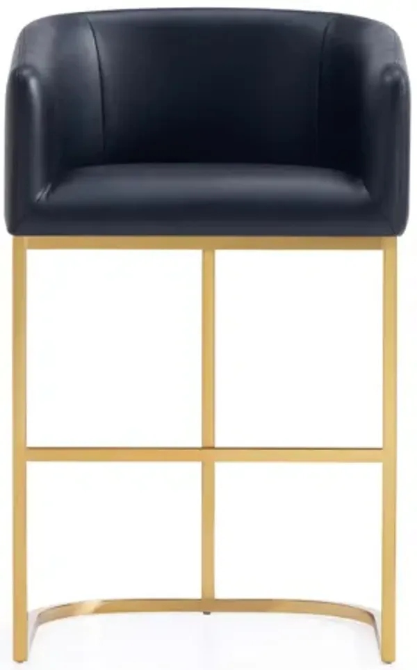 Mid-Century Modern Stool With Steel Base