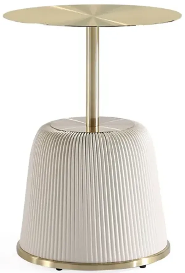 Anderson - Upholstered End Table With Round Top