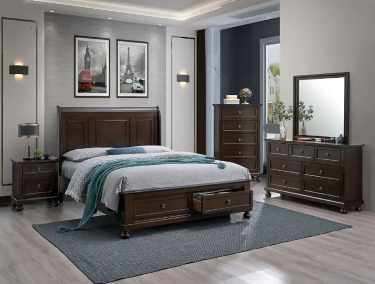 Tobacco Finish 6-Piece Queen Storage Bedroom Set