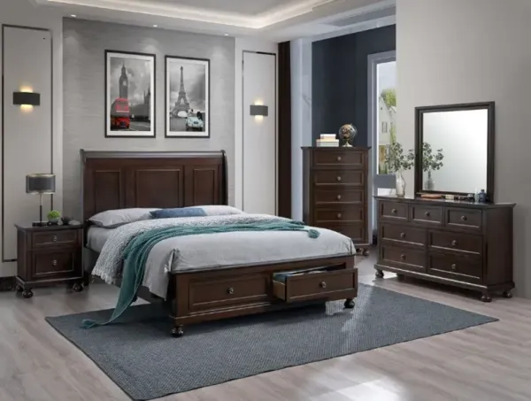 Tobacco Finish 6-Piece Queen Storage Bedroom Set