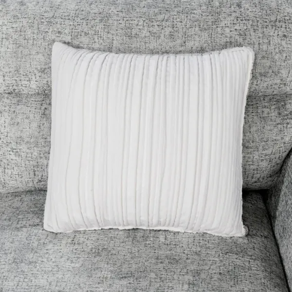 Emiliano - Sectional Sofa With 3 Pillows And Storage Ottoman - Nickel