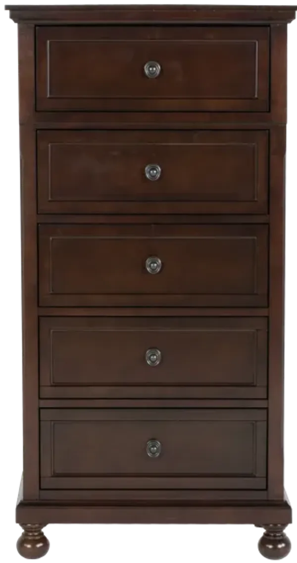 Transitional Tobacco Panel 5-Drawer Chest
