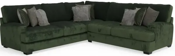 Corinthian Emerald Plush 2-Piece Sectional Sofa