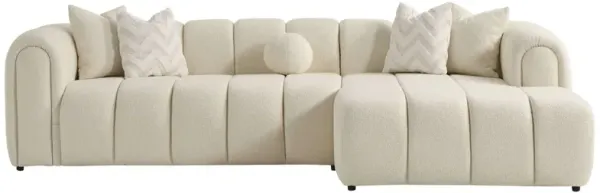 Beatrice - Modern Tufted Right Sectional Sofa - Ivory