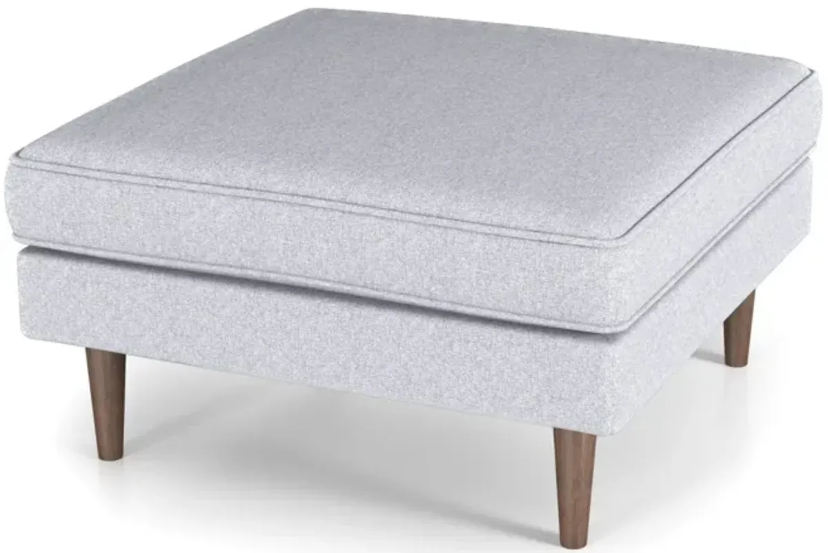 Amber - Square Upholstered Ottoman Linen