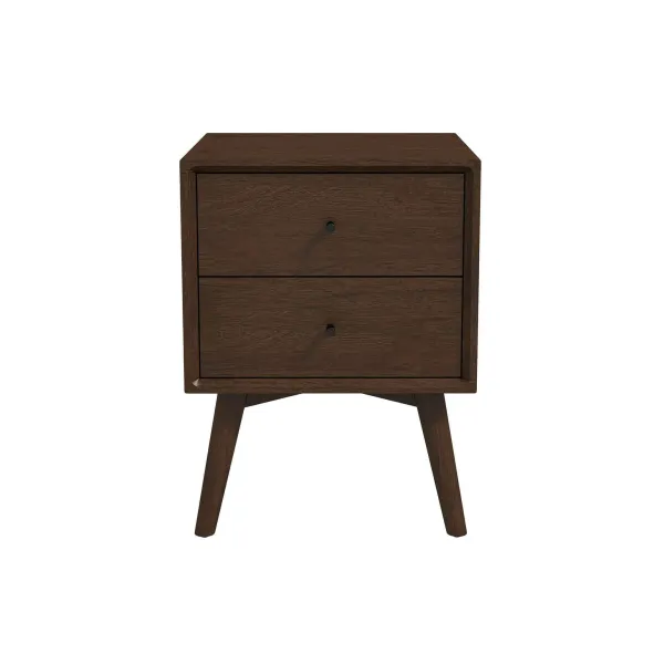 Caroline - Mid-Century Modern Style White Night Stand 2 Drawer
