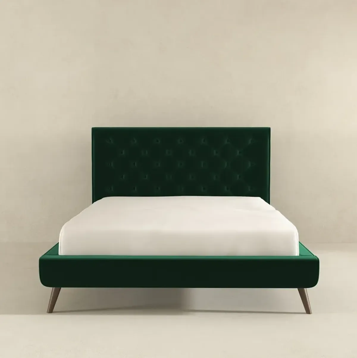 Dillon - Mid-Century Modern Velvet Platform Bed