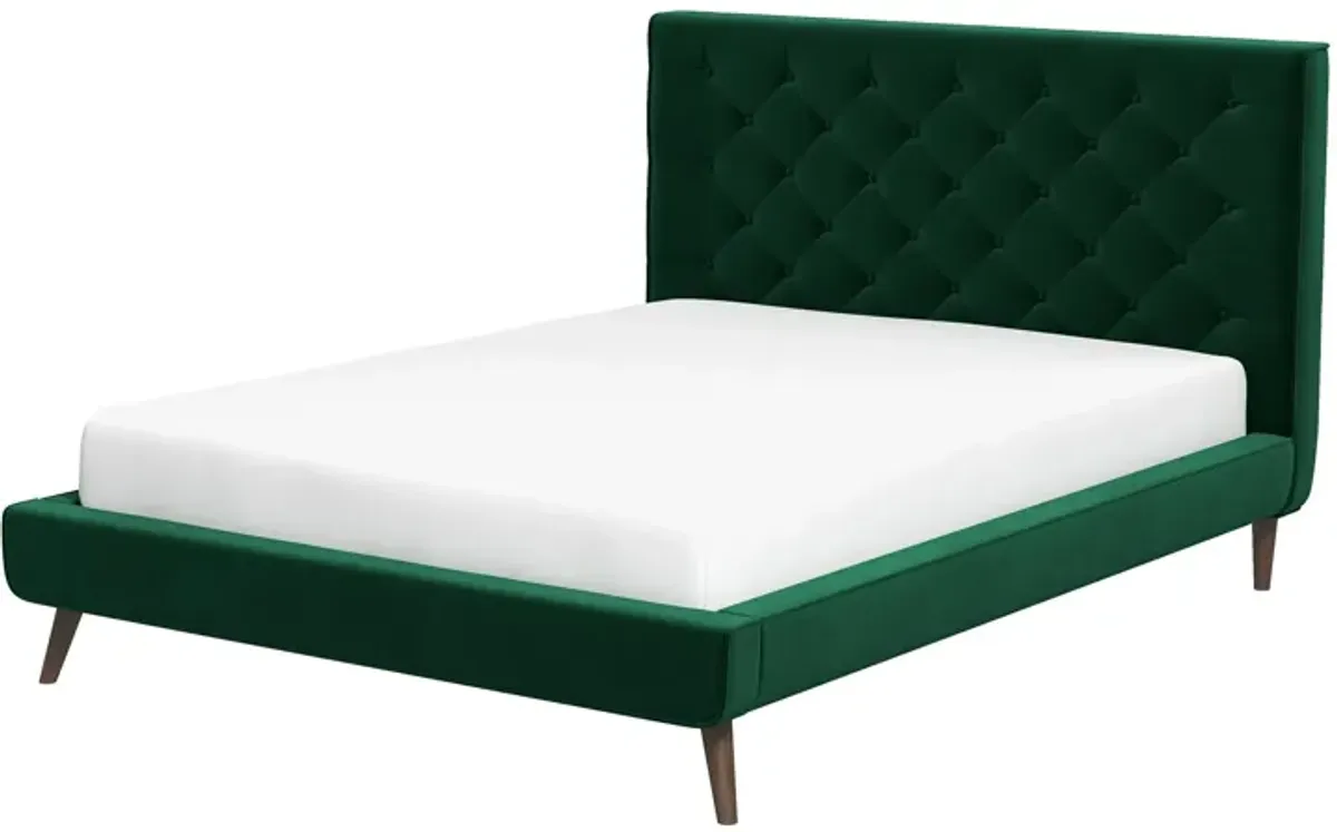 Dillon - Mid-Century Modern Velvet Platform Bed