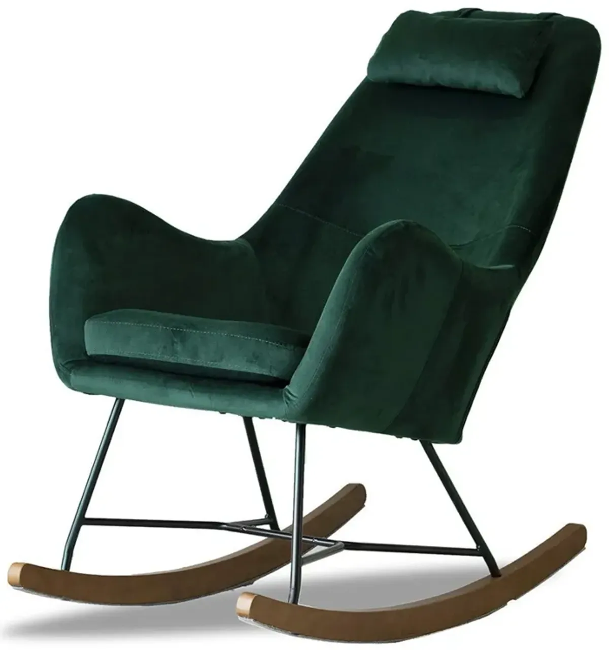 Chel - Mid-Century Modern Velvet Rocking Chair