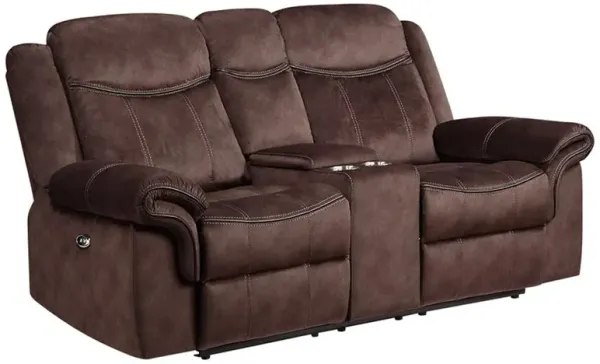 Jimny - Domino Power Console Reclining Loveseats With Power Switch