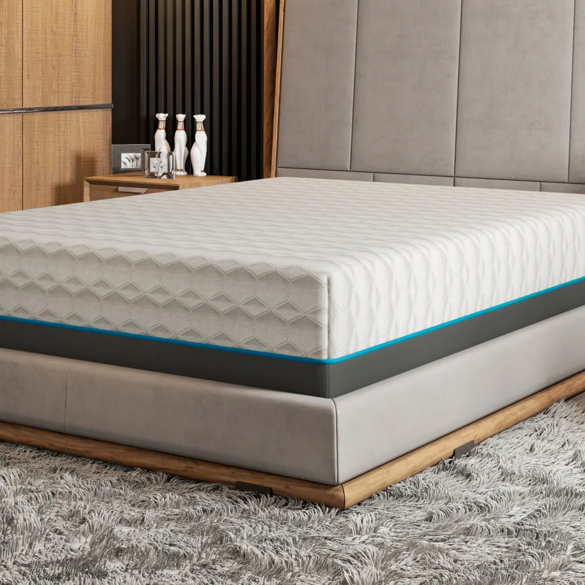 Copper Lux - 14" Plush Memory Foam Mattress With Phase Change Cooling Fabric