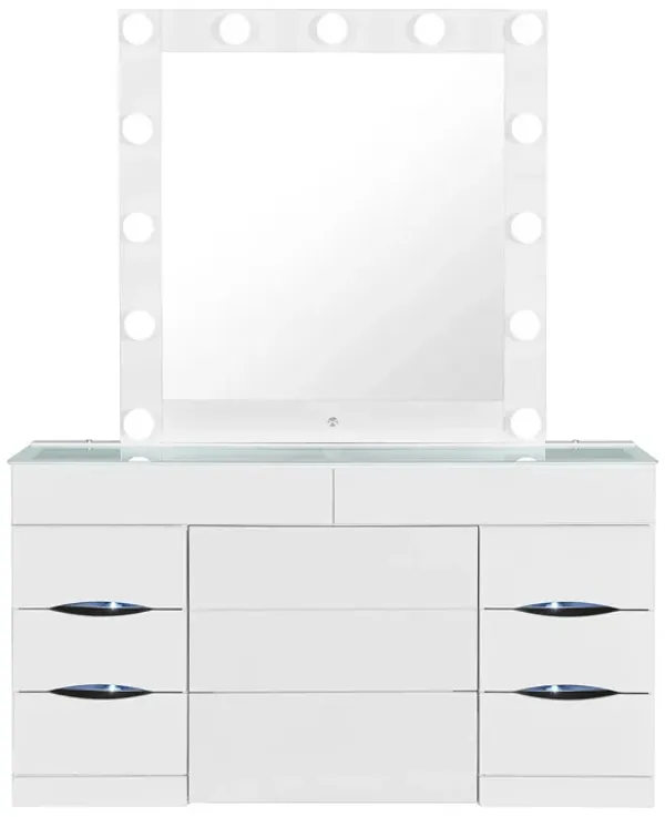 Elisa - Vanity Set With Stool And LED Bulbs