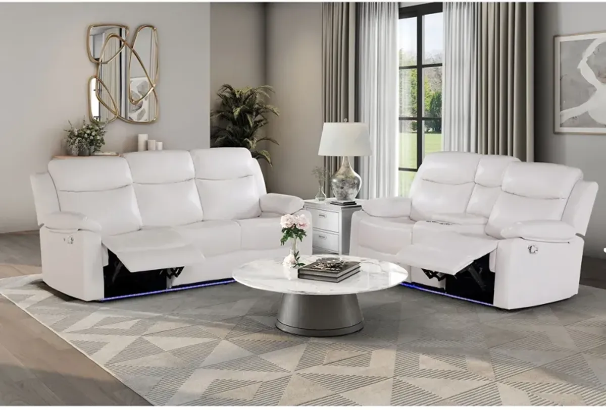 Blanche - Reclining Set With LED Lights With Pillow Top Arms