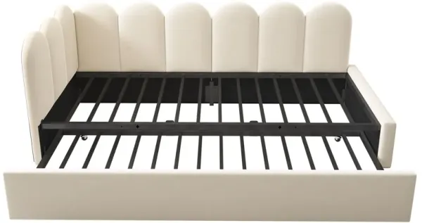 Upholstered Daybed With Metal Slatted Base