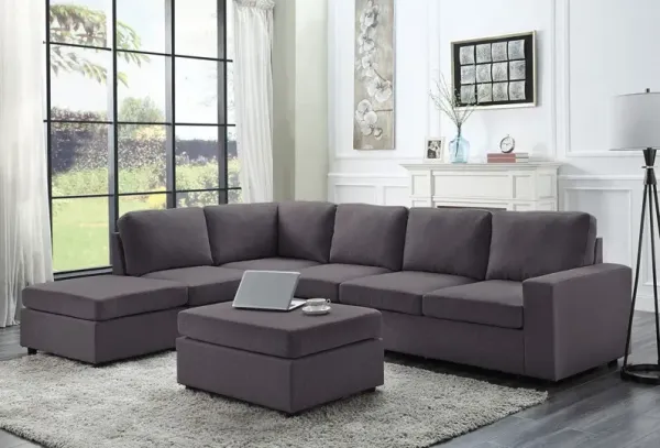 Cassia - 7 Seat Reversible Modular Sectional Sofa With Ottoman