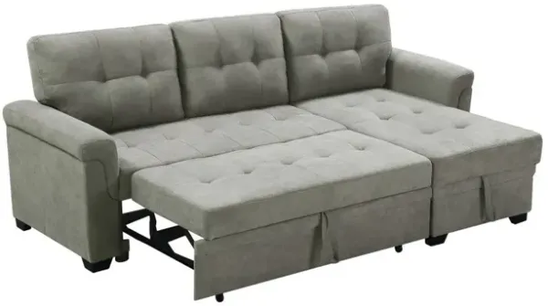 Lucca - Linen Reversible Sleeper Sectional Sofa With Storage Chaise