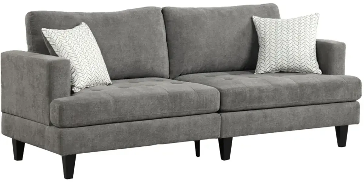 Callaway - Sofa With Throw Pillows - Gray