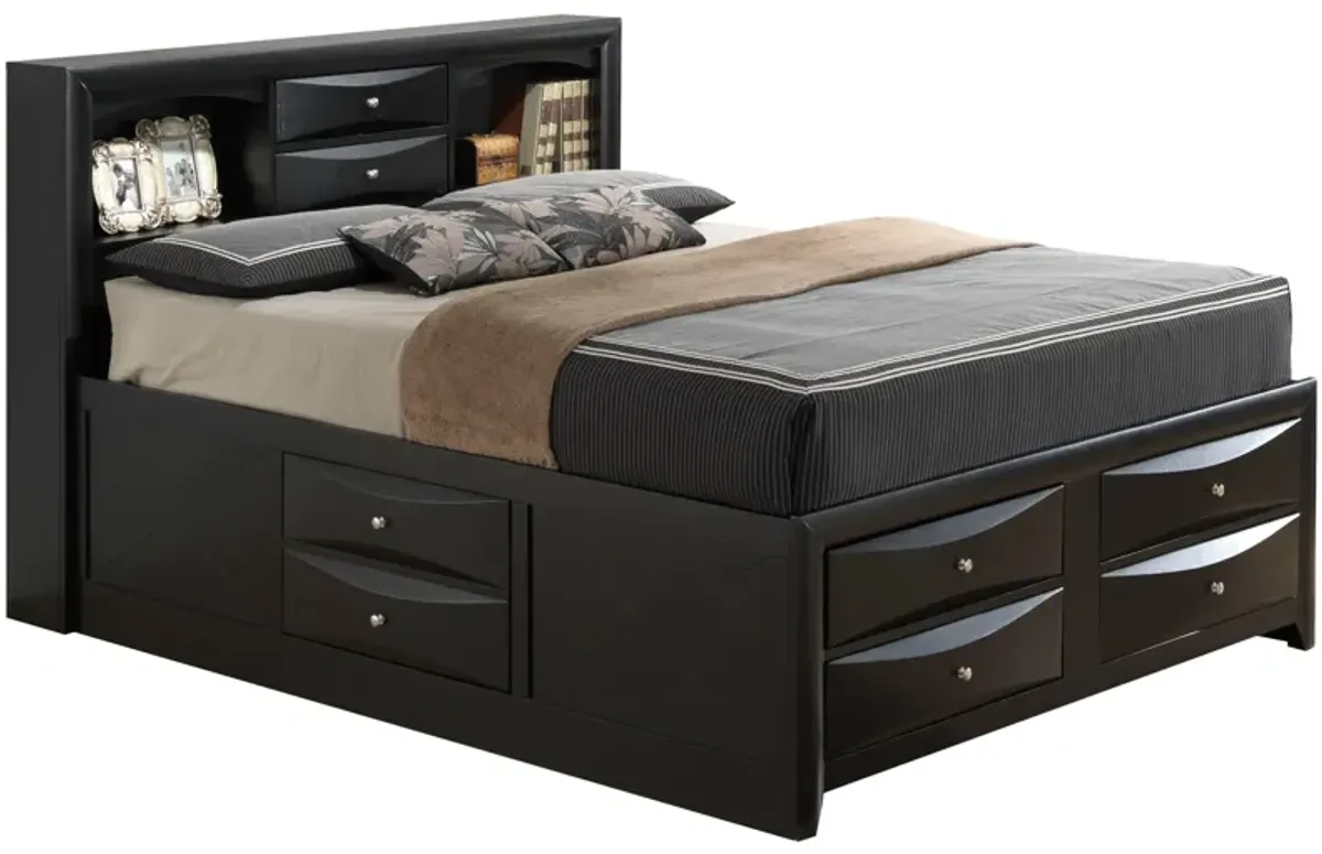 Modern Design Storage Bed With Bookcase Headboard