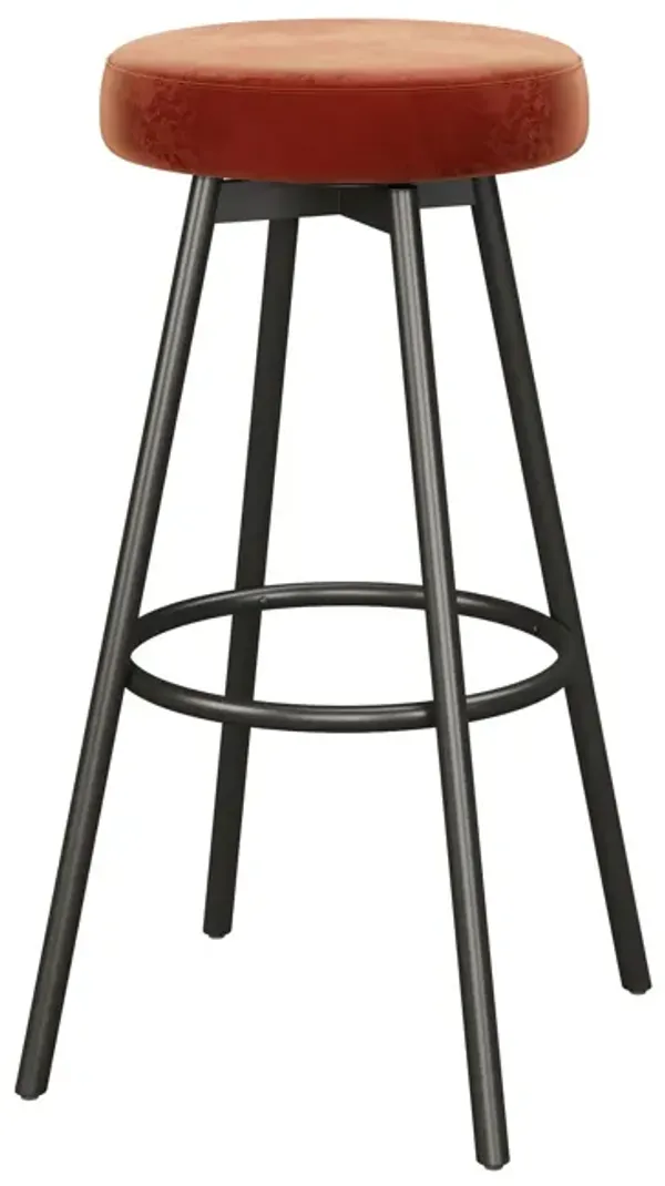 Modern Glam Upholstered Bar Stool - Rust