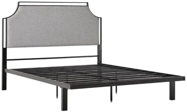 Daybreak - Queen Bed Frame Upholstered Metal - Gray